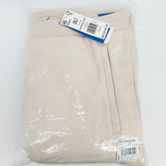 Adidas Essentials Sweatpants Cream Beige Mens Size 2XLT Joggers Lounge Pants NWT - Picture 3 of 16